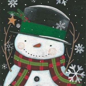Pillow Cover- NEW- Christmas Happy Snowman Winter